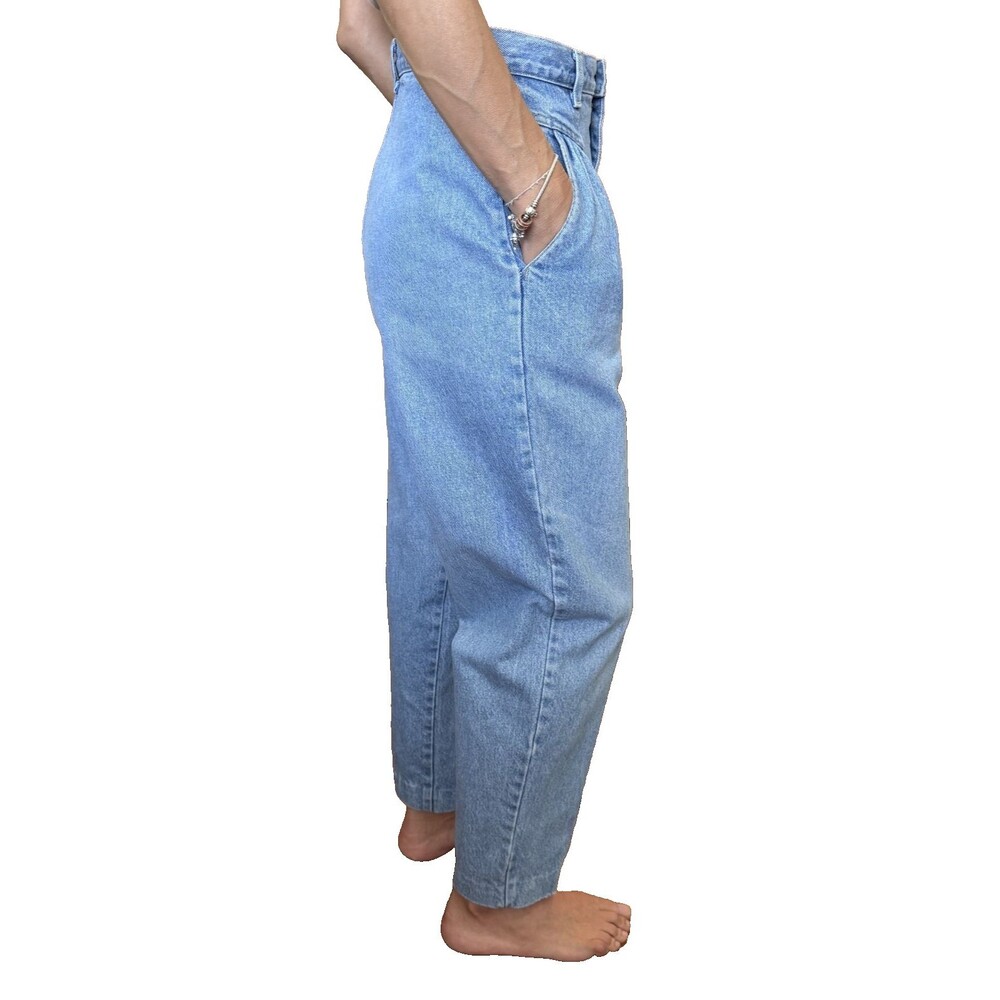 Vintage Cherokee Mom Jeans Pleated High Rise Light Wash Tapered 80s 90s USA